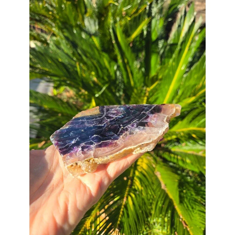Rainbow Fluorite Crystal Natural Stone Slab